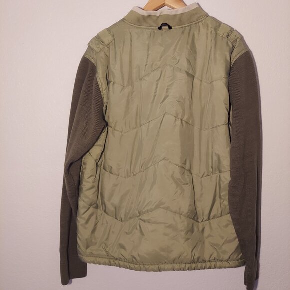 686 Men’s Olive Green Quilted Jacket | Knit Sleeves | Warm Winter Layer | Size L - Picture 6 of 9